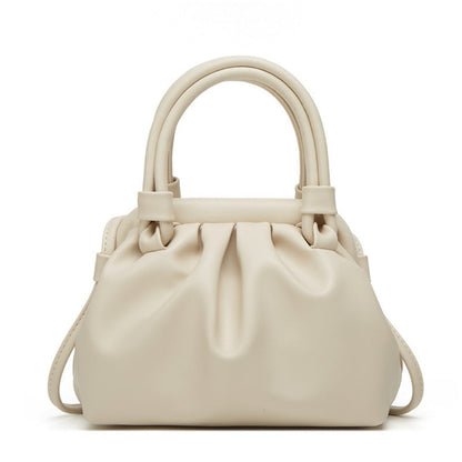 Top handle small purse, small tote purse with crossbody strap, Versatile pleated stylish underarm bag