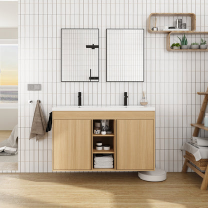48" Freestanding Bathroom Vanity With Resin Double Sink