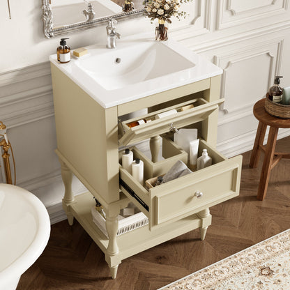 20'' Bathroom Vanity with Ceramic Sink and Storage Cabinet