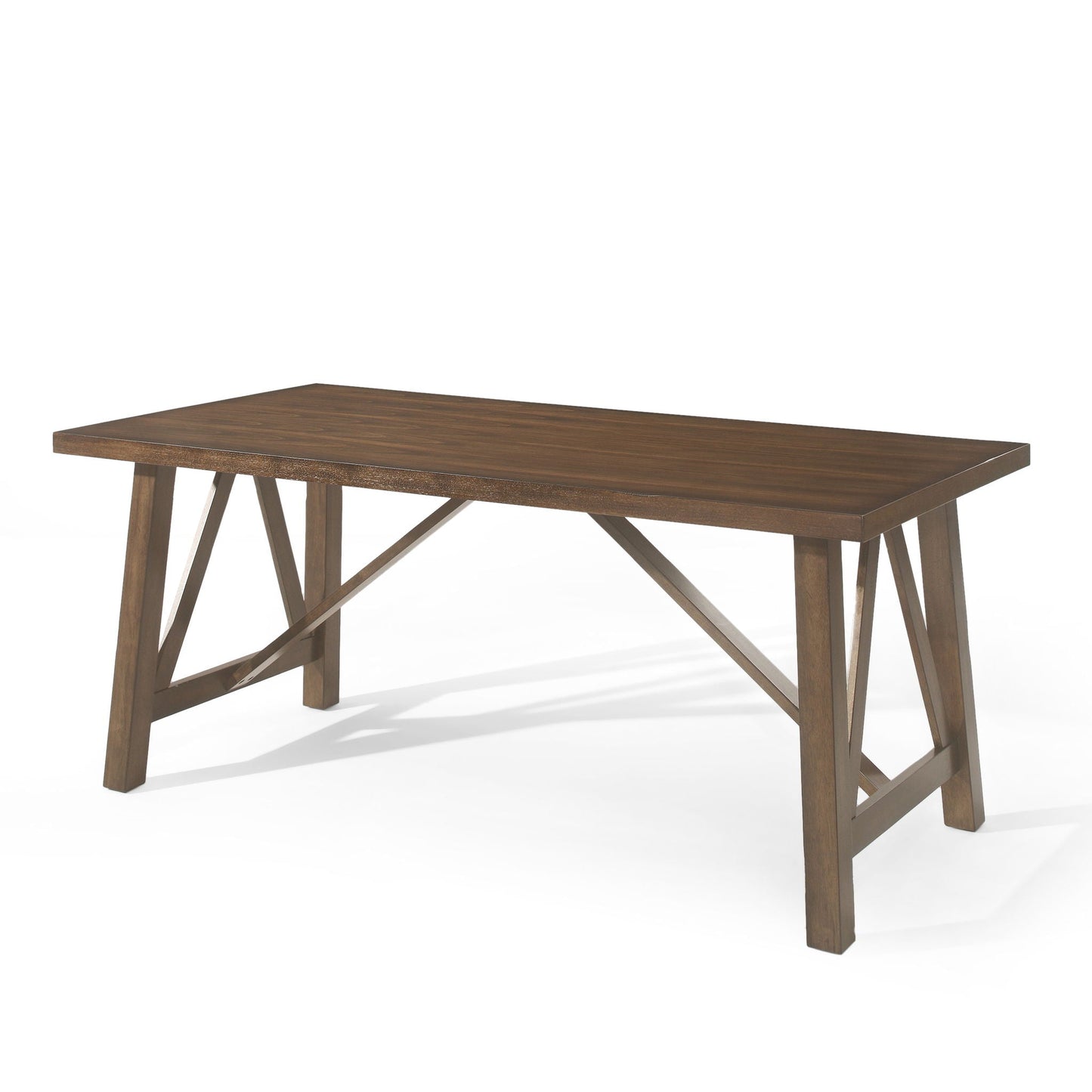 Farmhouse Style Dining Table With Wood-Like Top