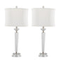 Diamond - Torch Contemporary Crystal Table Lamp (Set of 2) - Clear / Off White / Polished Nickel