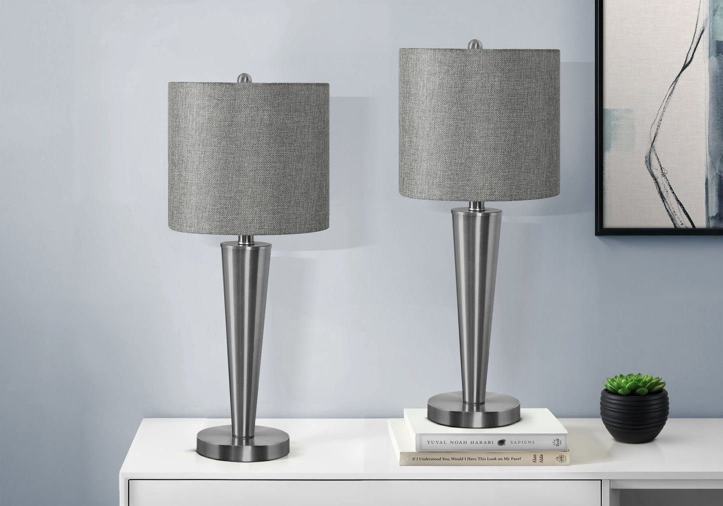 Contemporary Table Lamp Set of 2 with USB Port