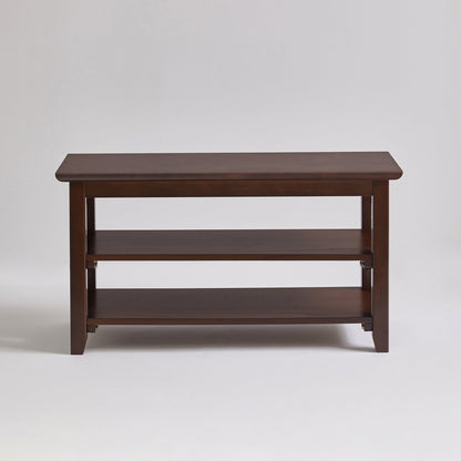 2-Tier Solid Wood Shoe Bench