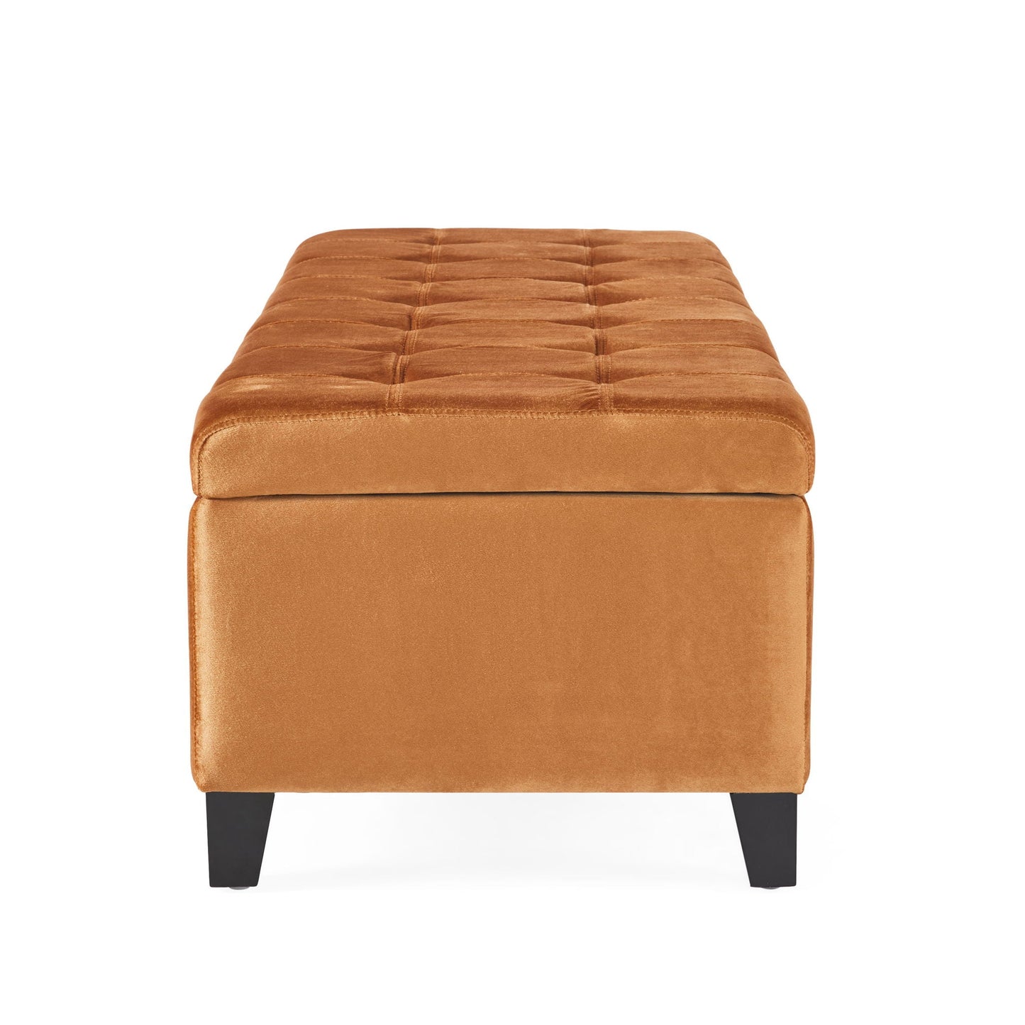Wendover Elegant Tufted Storage Bench With Lift-Up Top And Birch Wood Legs
