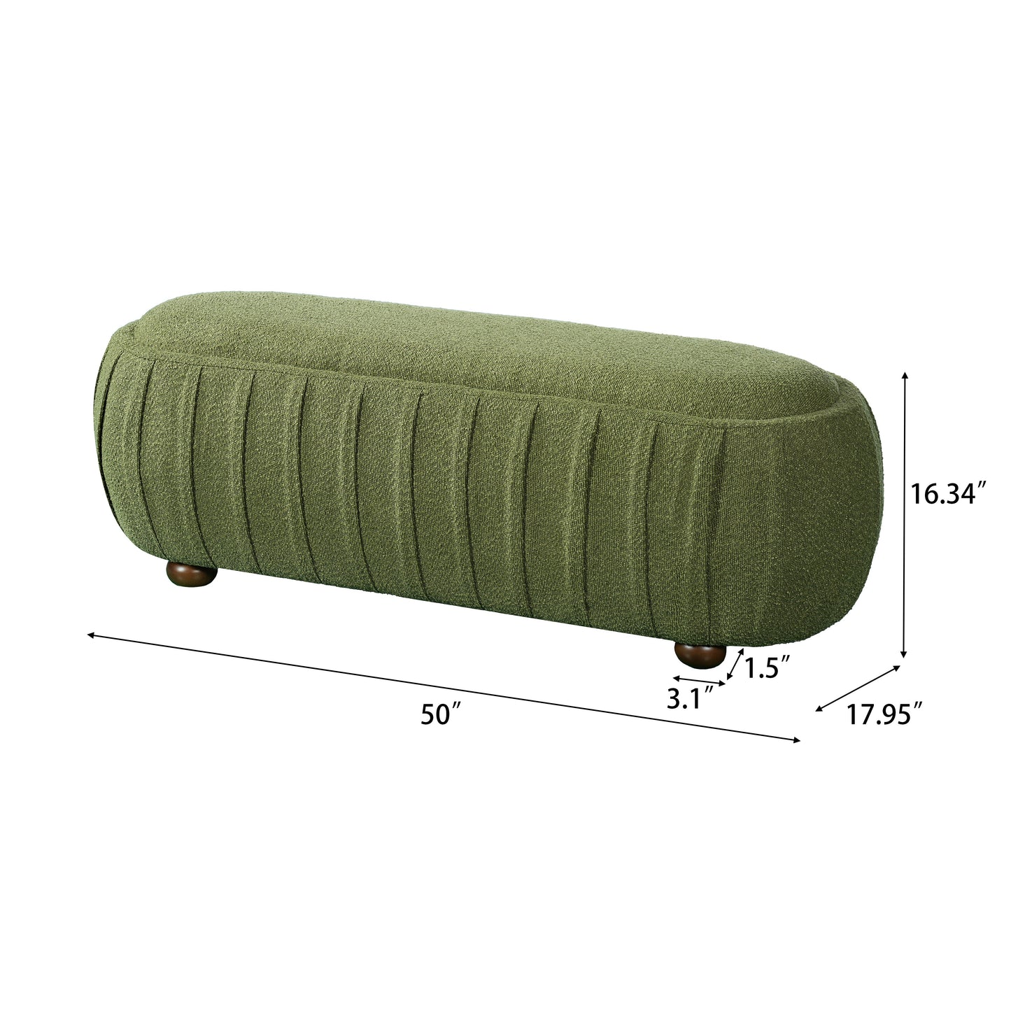 Upholstered Ottoman, Oval Shape