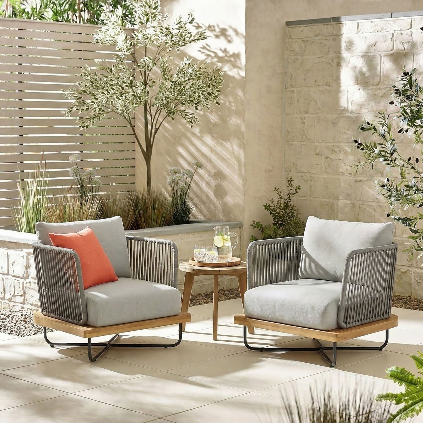 Lucca Outdoor Acacia Wood Chair