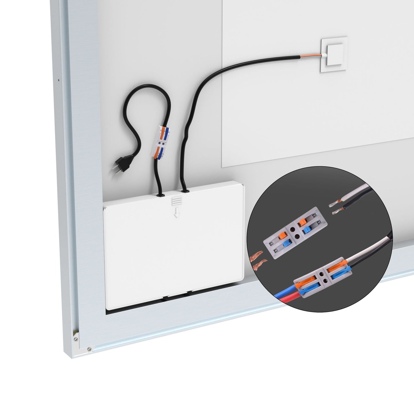 LED Bathroom Vanity Mirror Wall Mounted Adjustable / Warm / Natural Lights Anti-Fog Touch Switch With Memory Modern Smart Large Bathroom Mirrors