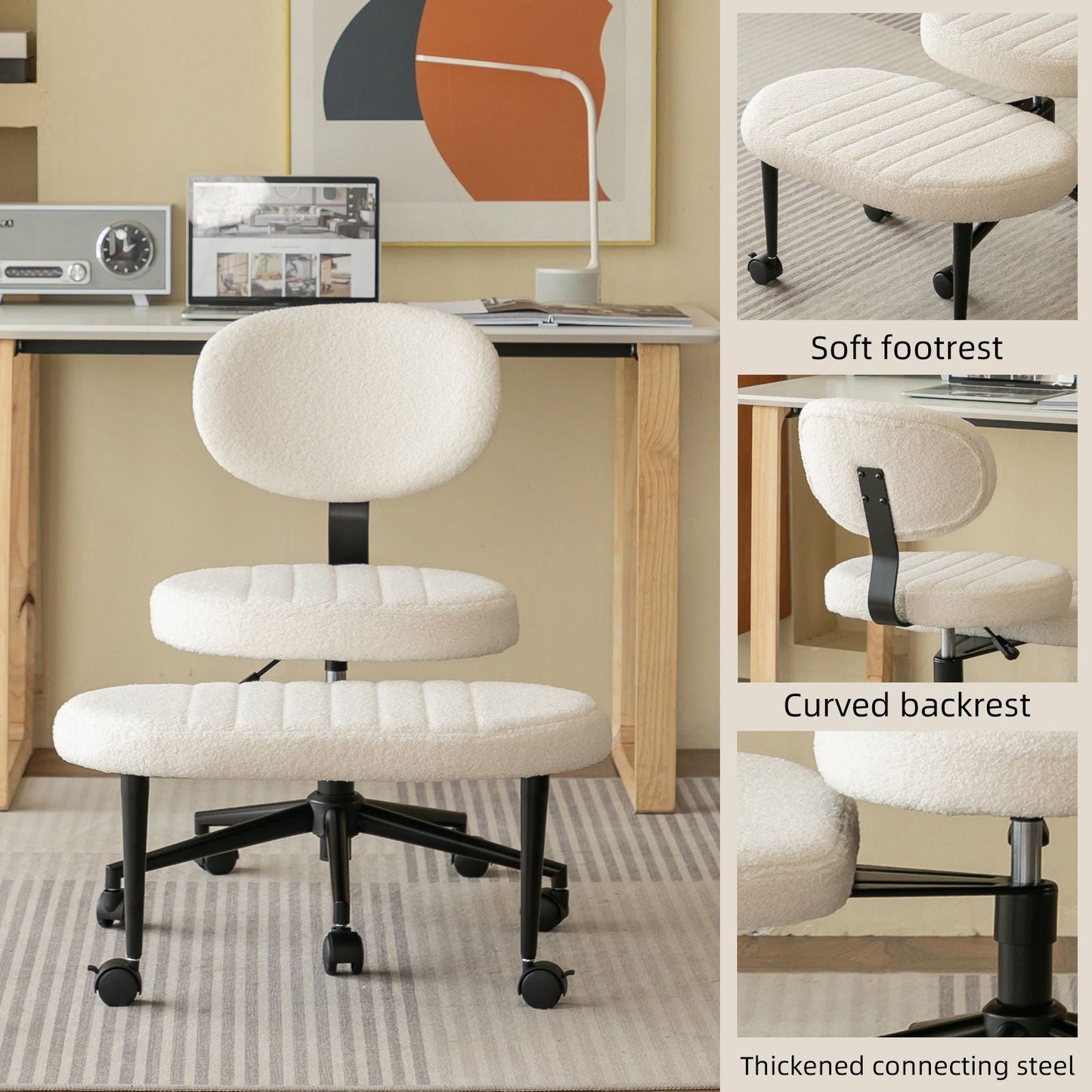 Ergonomic Cross Legged Office Chair With Back Support