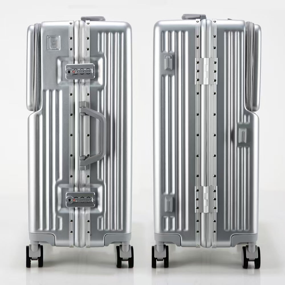 Suitcase Travel Luggage Trolley Front-Opening Large Capacity Aluminum Frame Carry-On Cabin Bag