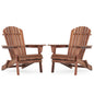 Lounge Patio Chair For Garden Outdoor Wooden Folding Adirondack Chair (Set of 2) Solid Cedar Wood Lounge Patio Chair For Garden