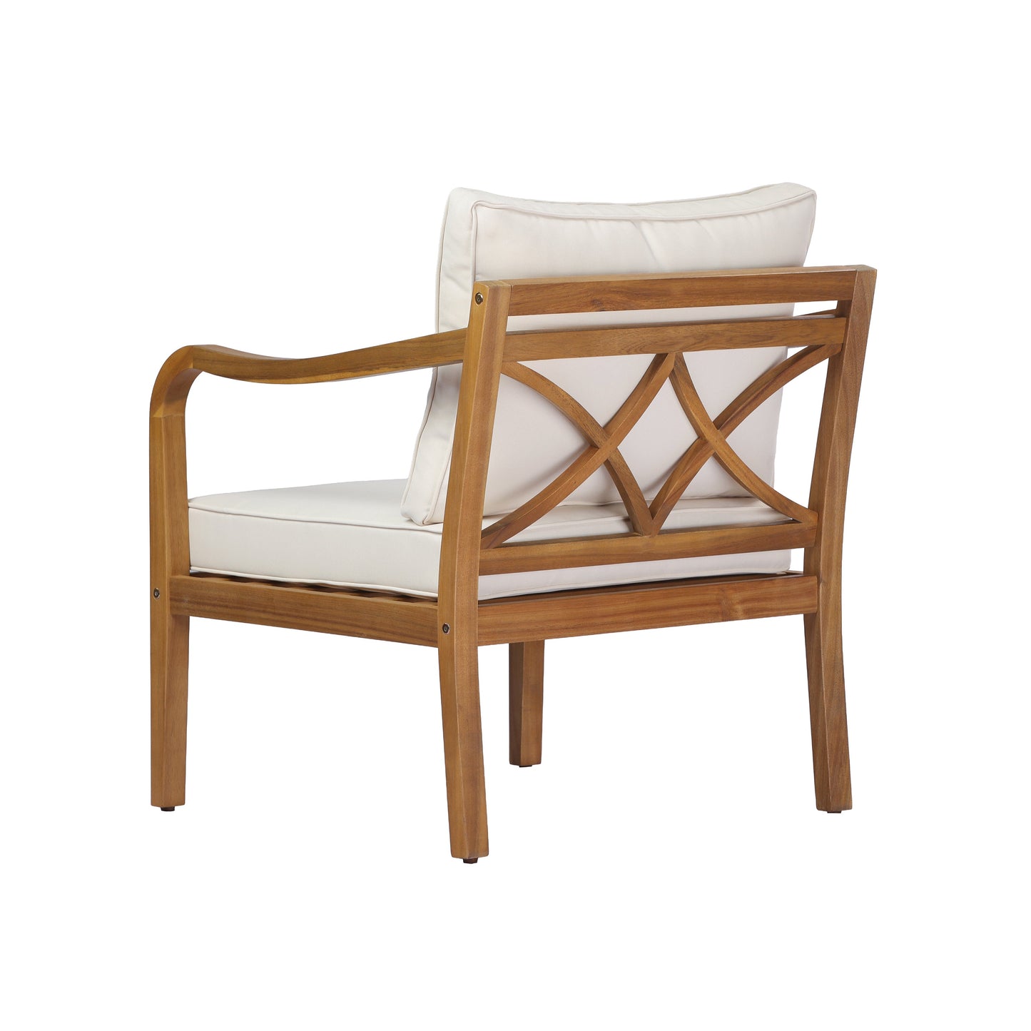 Acacia Wood Patio Furniture Club Chair Set of 2