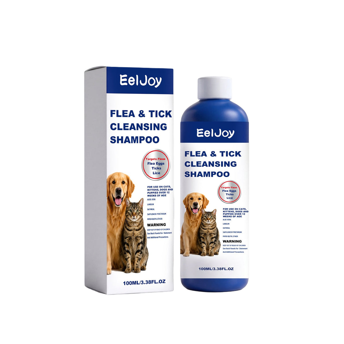 Eeljoy Pet Flea And Tick Cleaning Shampoo Gentle Formula Effective Cleaning For Pets Daily Care Essential