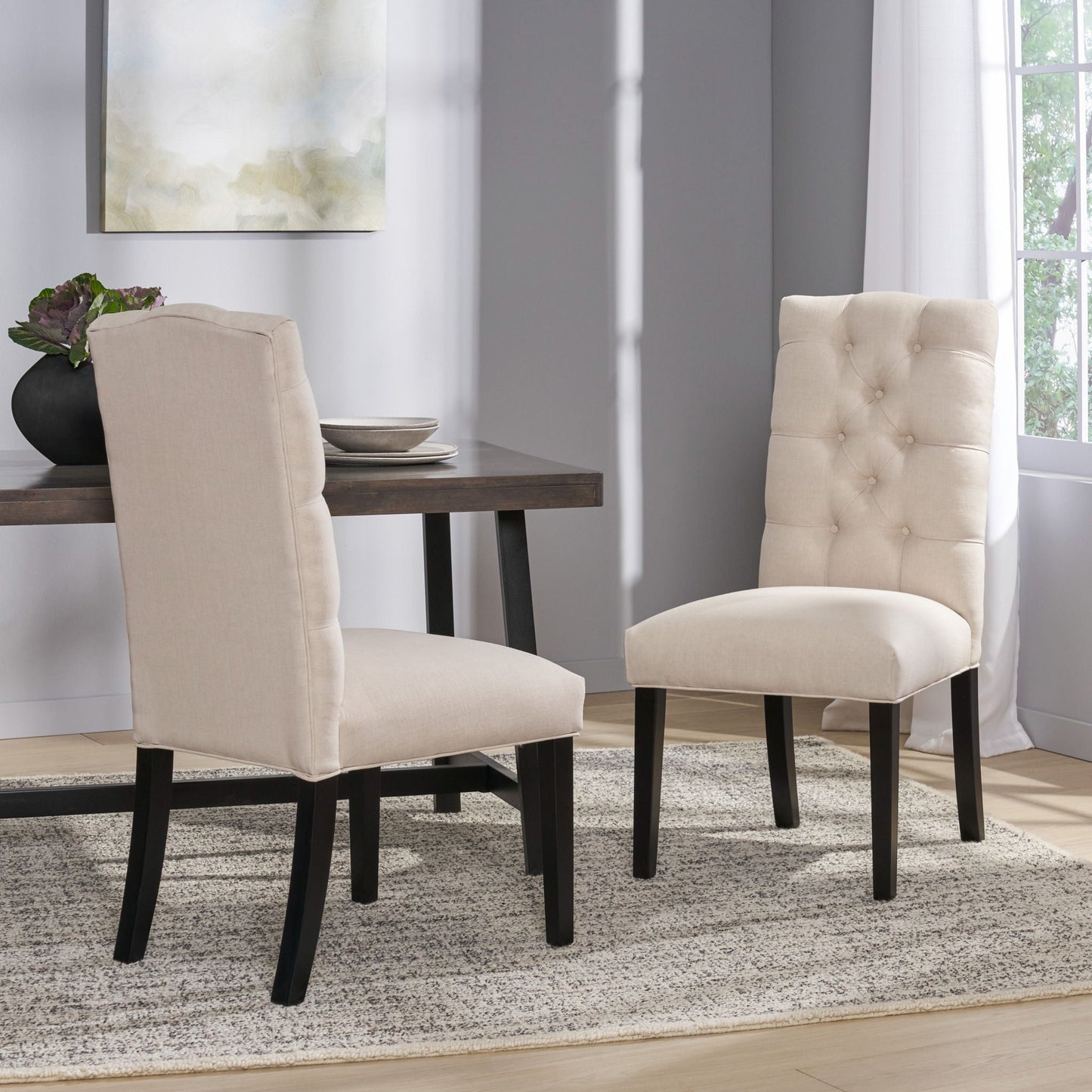 Harding Tufted Dining Chair Set of 2 - Natural