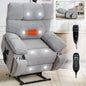 Grey Heat Massage Dual Motor Electric Power Lift Recliner