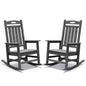 Outdoor Rocking Chair Set of 2, HDPE Patio Rocking Chair for Adults, Oversized Outdoor Rocker for Porch Garden Lawn,Grey