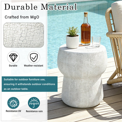 U_Style Outdoor Patio Accent Table With Crack Process