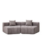 Curved Sectional Sofa With 2 Pillows For Living Room - Gray