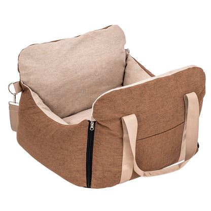 Dog Car Seat Portable Travel Pet Car Bed Safety Carrier Anti Escape Dog Booster Seat For Small Medium Dogs Cats Washable Soft Pet Car Seat With Storage Pocket & Safety Leash