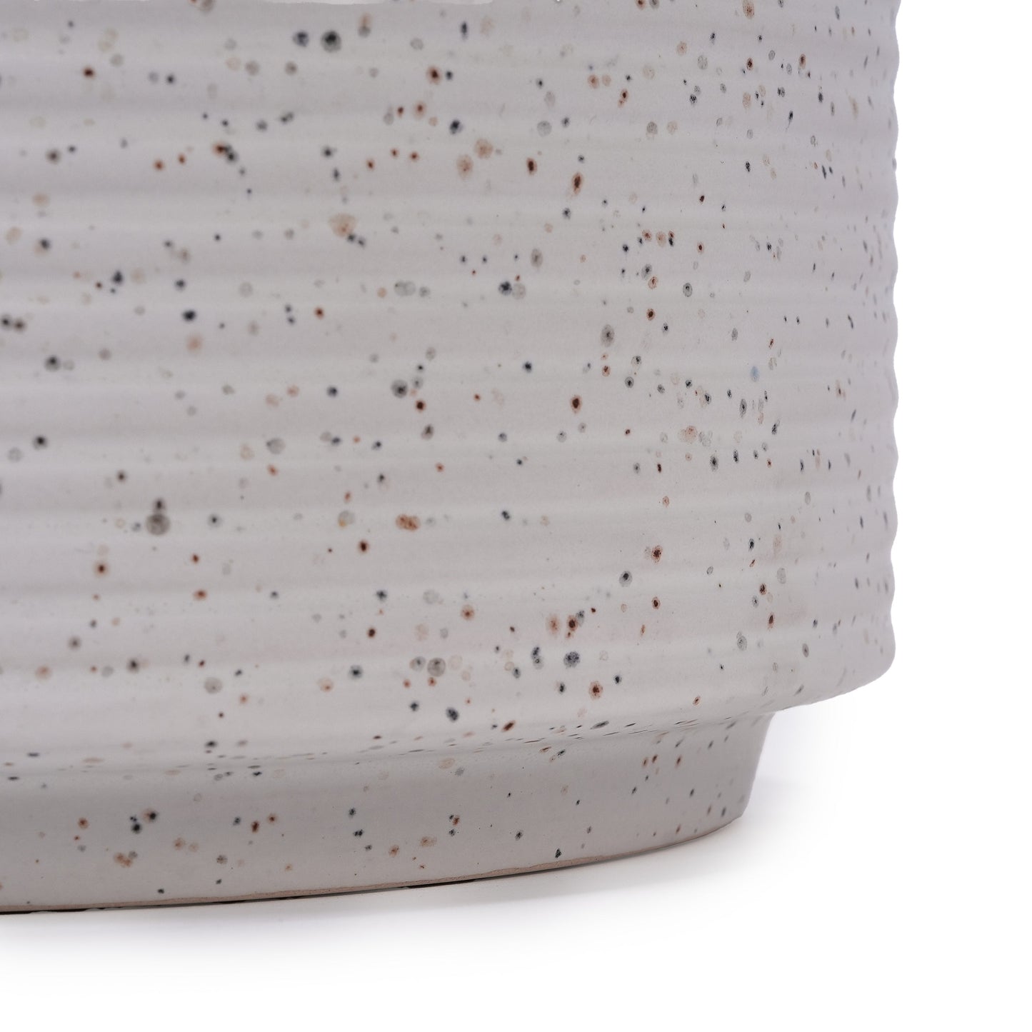 2 Pieces Ceramic Flowerpot Set, Milk White