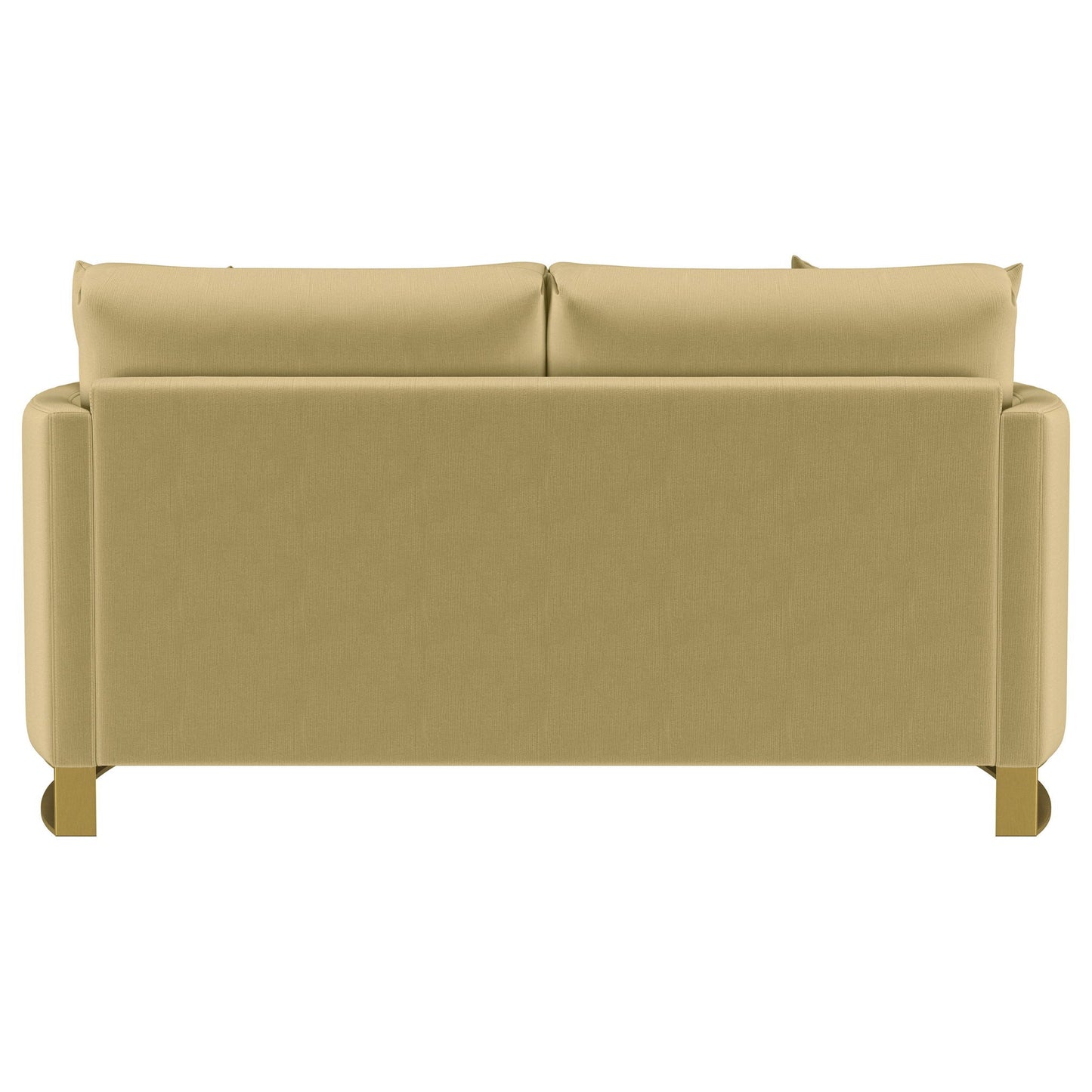 Corliss Upholstered Curved Track Arm Loveseat Camel