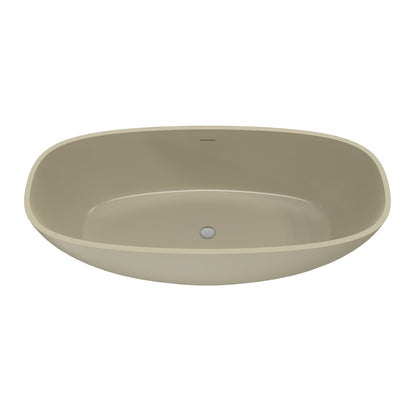 66.9 Inch Freestanding Solid Surface Soaking Bathtub