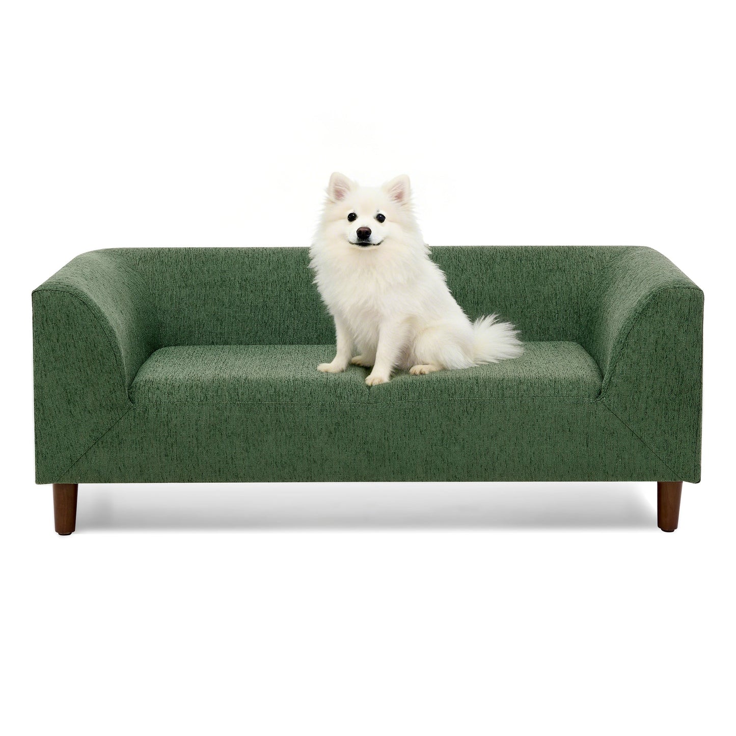 Pet Sofa with Backrest and Armrests - Modern Olive
