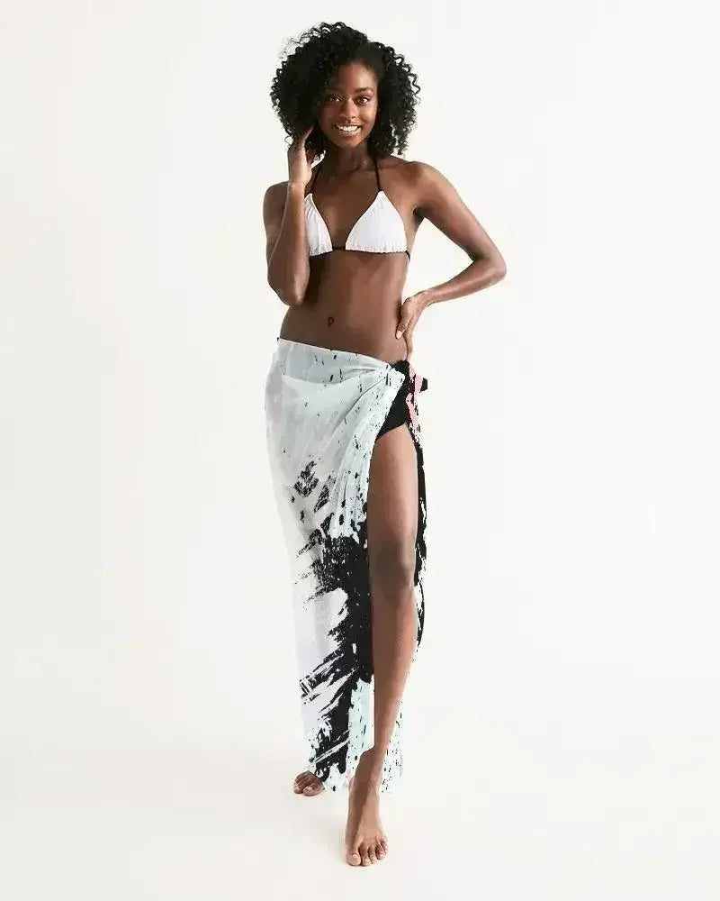 Sheer Swimsuit Cover Up Abstract Print Pastels