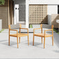 Creative Braided Acacia Wood Outdoor Dining Chairs with Armrests