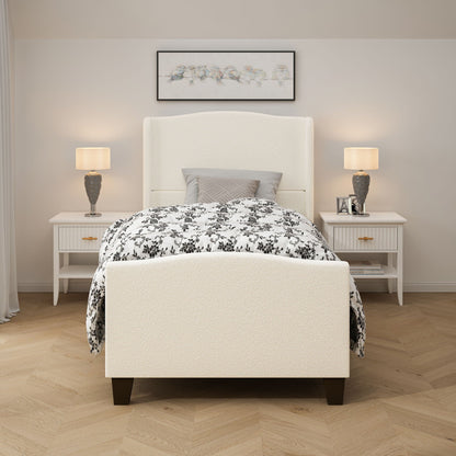 Platform Bed Frame With Tall Headboard And High Footboard