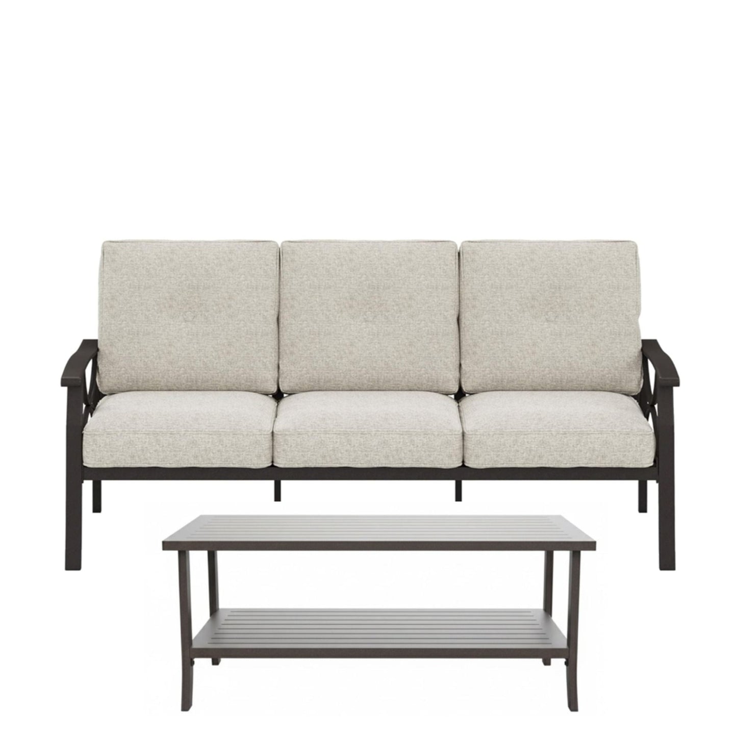 Patio Furniture Set with Coffee Table and Cushions for Backyard