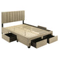 Wheatland 4-drawer Upholstered Full Storage Bed Light Brown