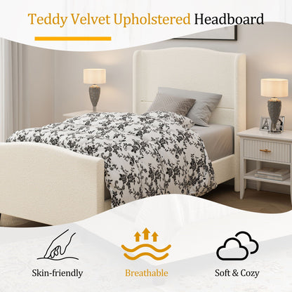 Platform Bed Frame With Tall Headboard And High Footboard