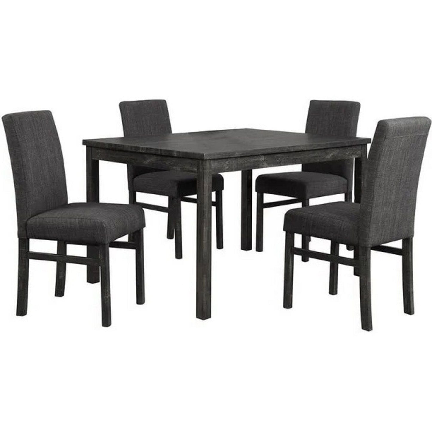 5 Piece Transitional Dining Set With Table And Upholstered Chairs