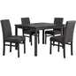 5 Piece Transitional Dining Set With Table And Upholstered Chairs
