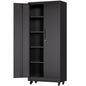 Heavy Duty Rolling Cabinet With Lock, Garage Storage Cabinet, 4 Adjustable Shelves For Tool Organization