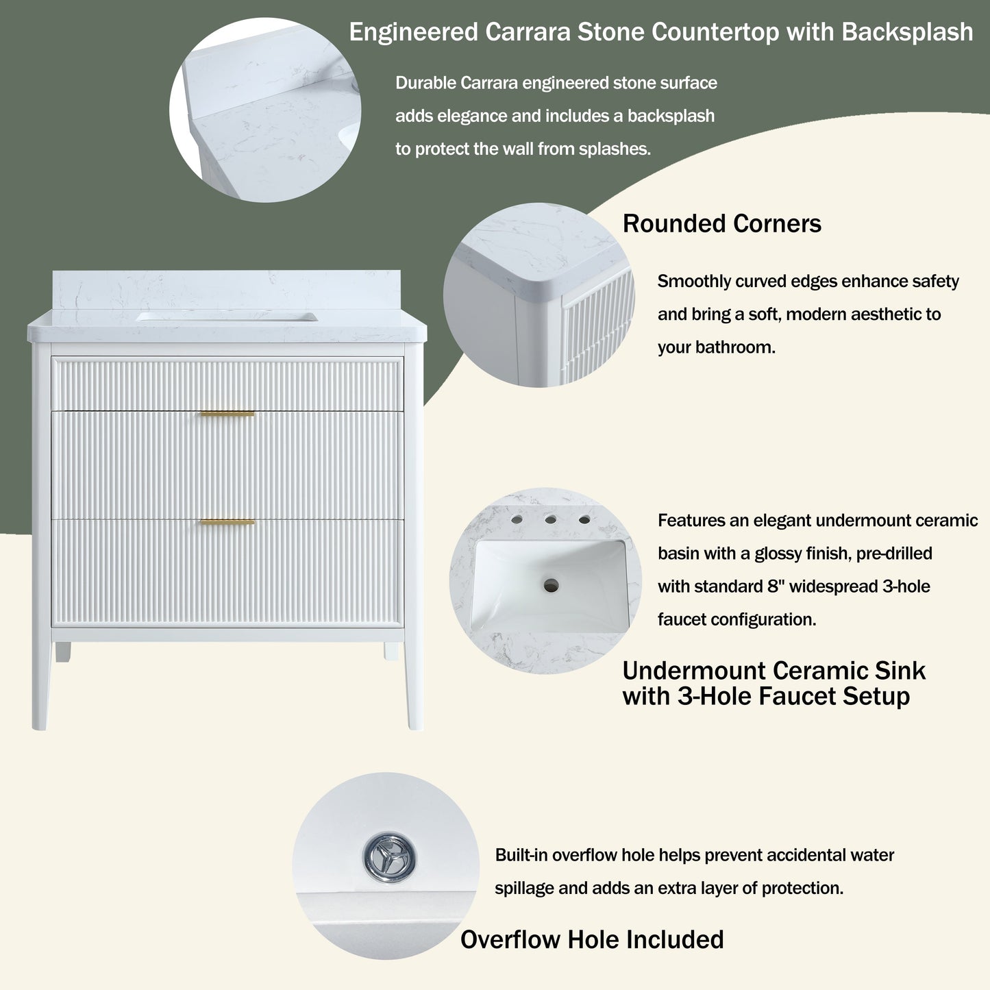 Fully Assembled 36'' Bathroom Vanity