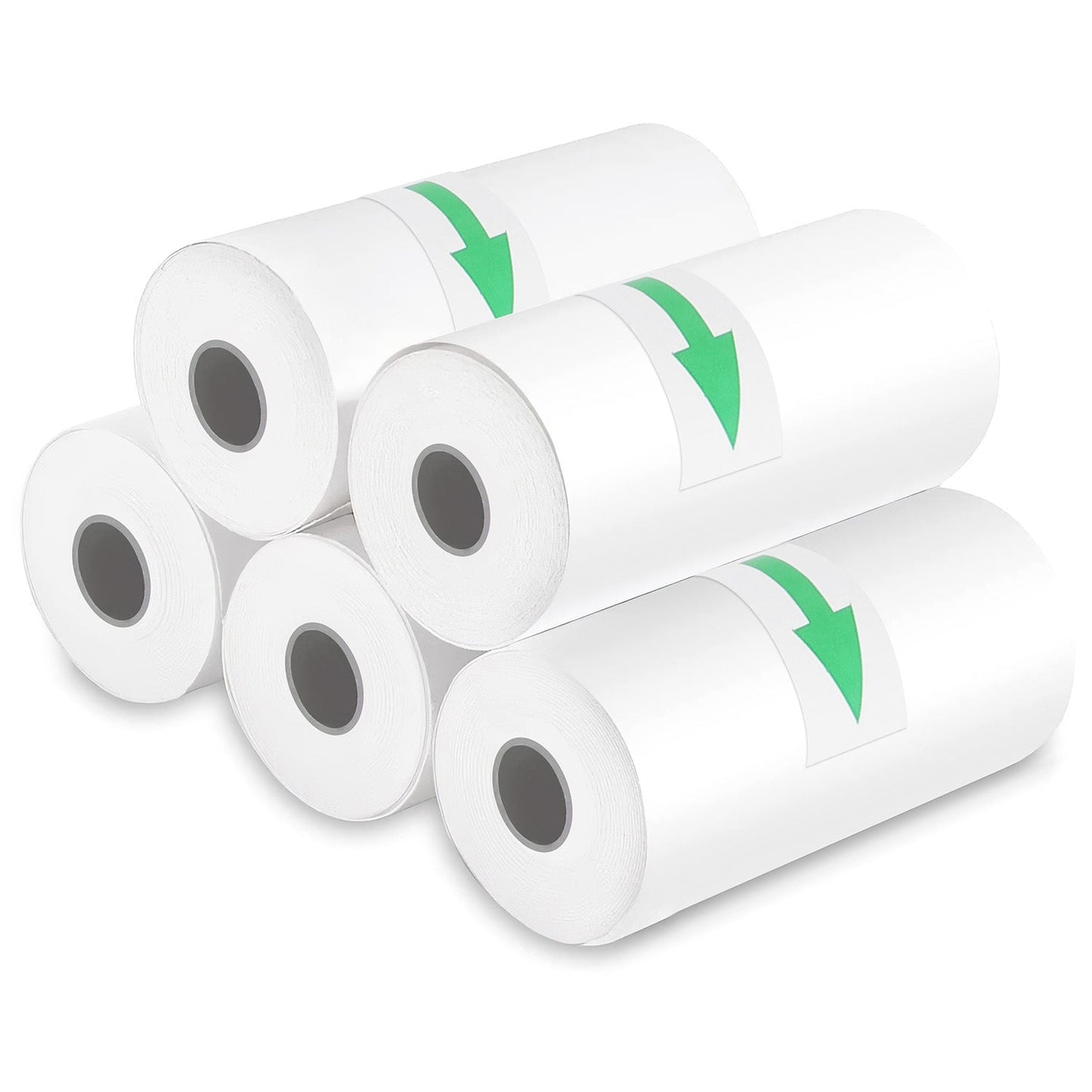 5 Rolls 57x25mm Thermal Printer Paper | Self-Adhesive Mini Photo Paper for Wireless Printers
