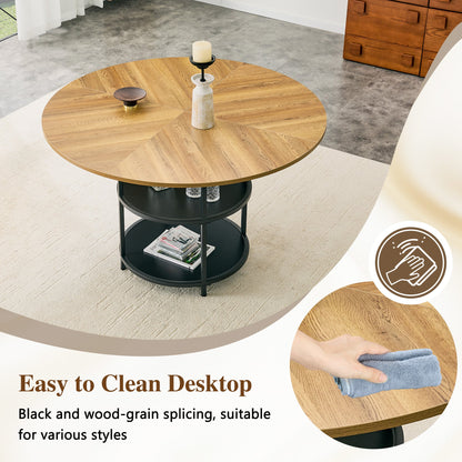 47.3-Inch Diameter Modern Splicing Circular Dining Table