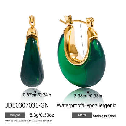Color Resin Huggie Earrings Collection