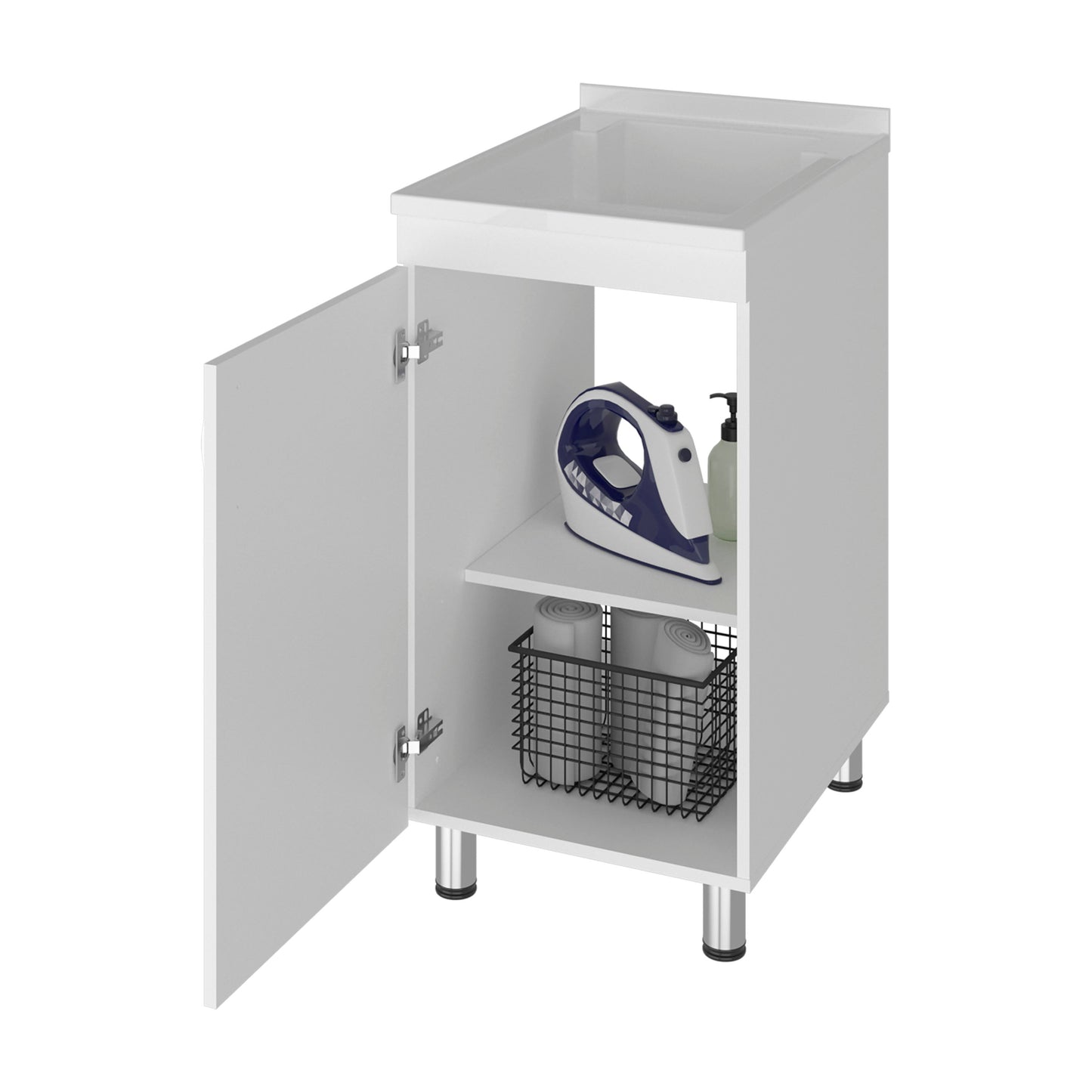 Darwin Freestanding Utility Tub and Sink Cabinet with One Door