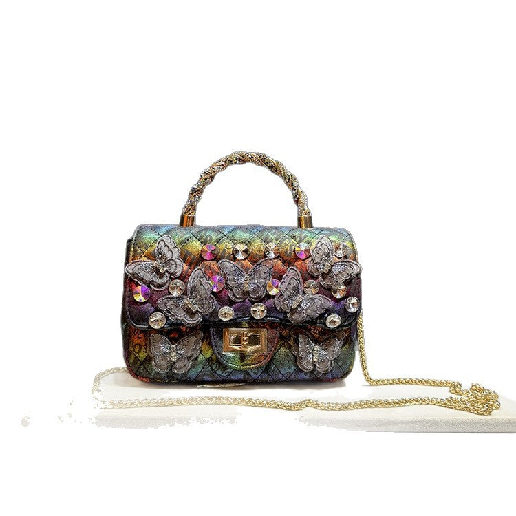 Fashionable Single-Shoulder Crossbody Bag With Diamond Pattern