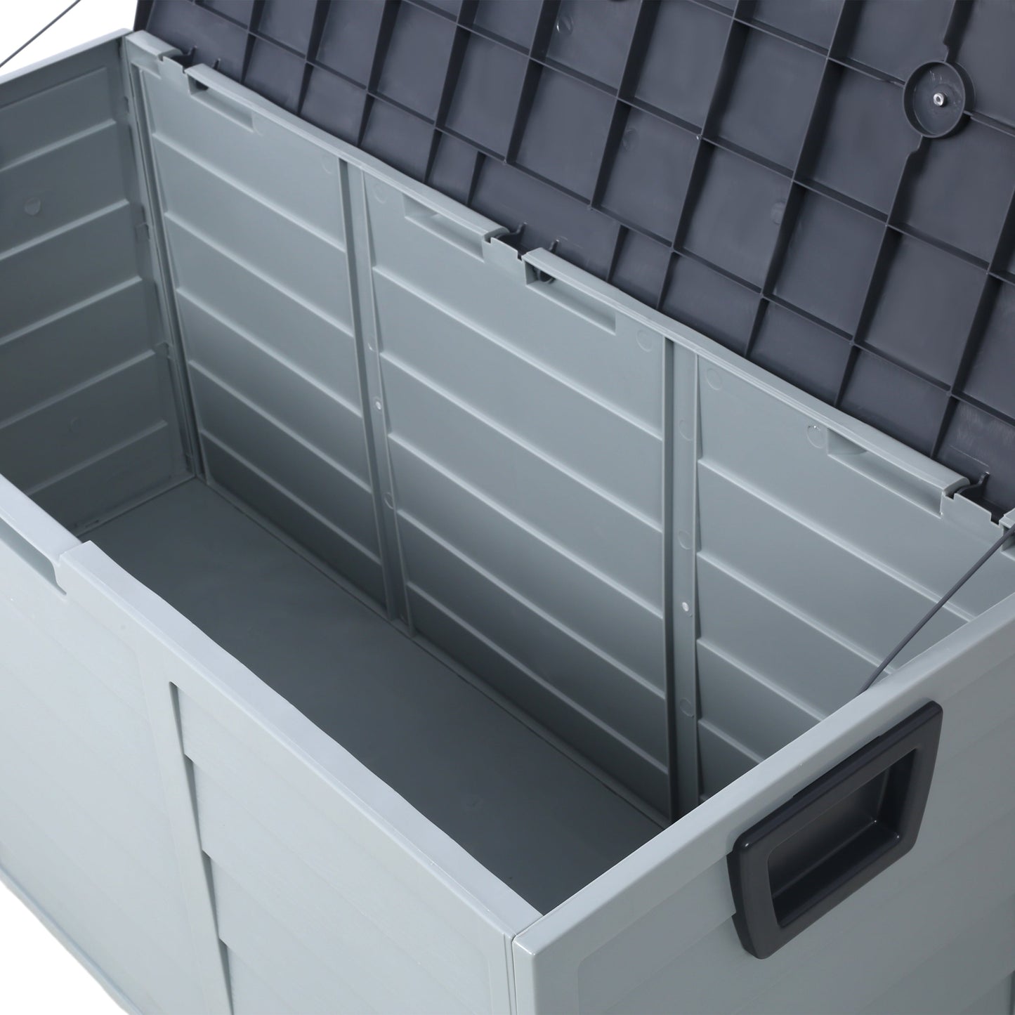 All Weather UV Pool Deck Box Storage Shed Bin with Wheels