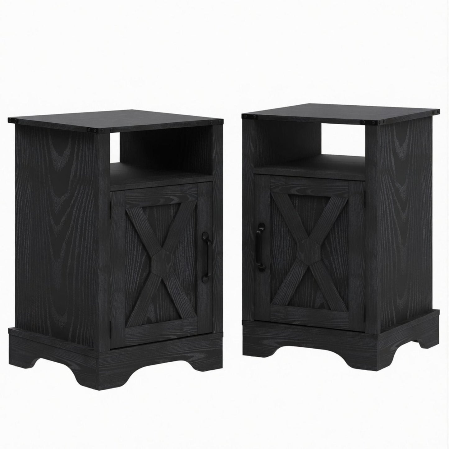 Farmhouse Nightstand, Charging Station & Storage