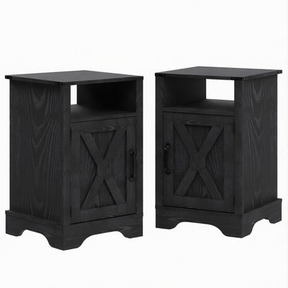 Farmhouse Nightstand, Charging Station & Storage