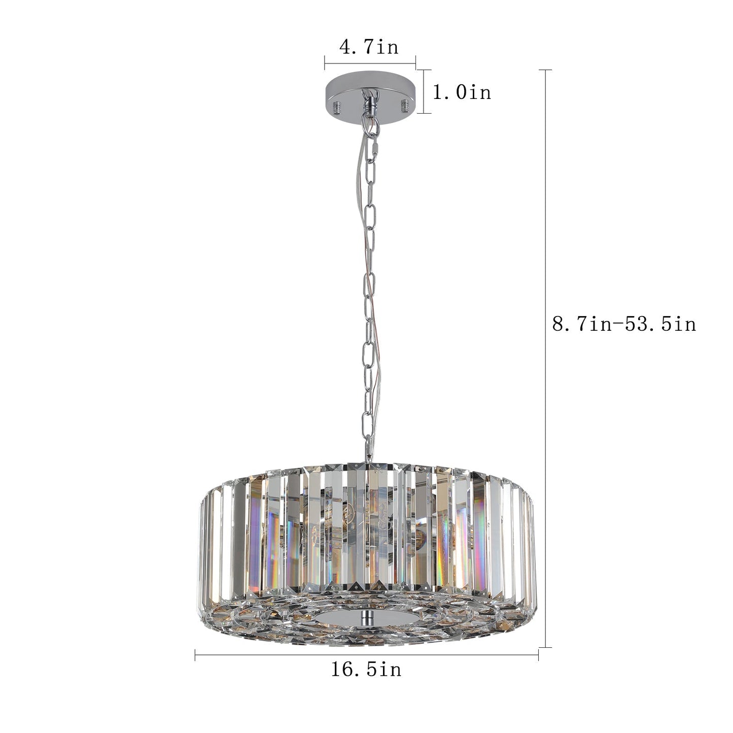 17' Chrome Crystal Pendant Chandelier