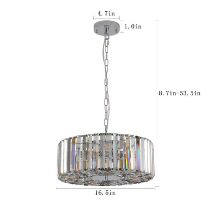 17' Chrome Crystal Pendant Chandelier