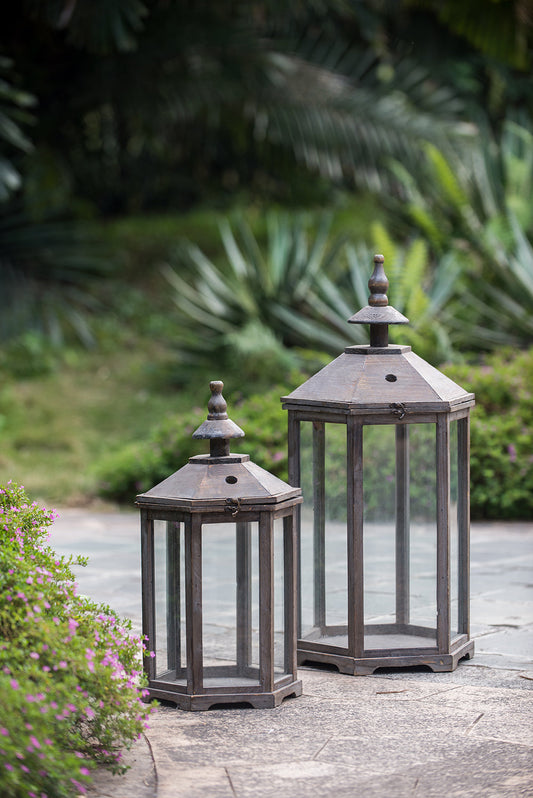 S/2 Graca Polygon Temple Garden Lanterns
