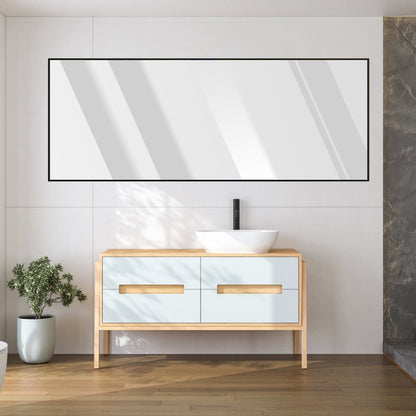 Full Length Mirror 67x25.6in Aluminum Alloy Wall Mirror Free Standing Floor Mirror Hanging Leaning Against Wall for Dressing Bedroom Living Room