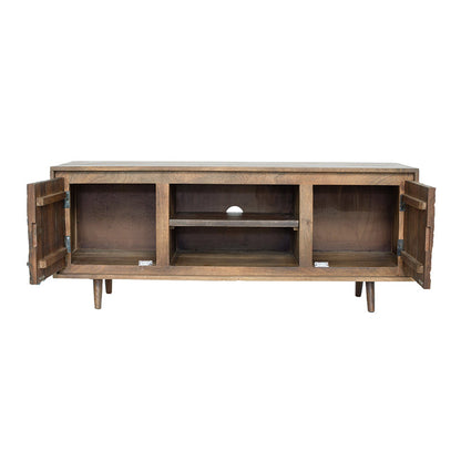 55x16x22.5" TV Cabinet With Recycled Wood 2 Door