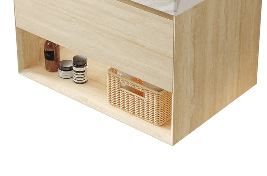 FRIGGA 30" Wall-Mounted Cabinet with One Drawer and Open Shelf